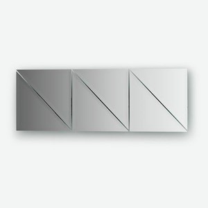 Зеркальная плитка с фацетом 10 мм - комплект 6 шт треугольник 20х20 см, серебро Evoform