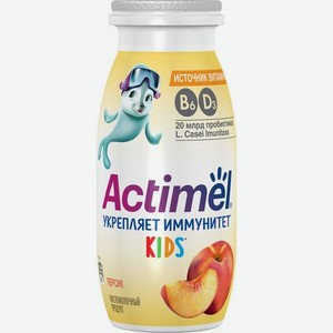 Напиток кисломолочный Actimel Kids с персиком 1,5%, 95 г