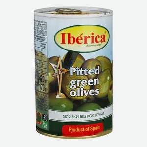 Оливки Iberica зеленые без косточки в рассоле 420 г