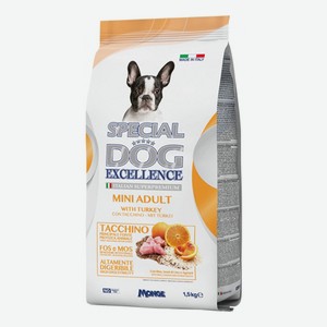 Сухой корм для собак Special Dog Excellence для мелких пород индейка рис льняное семя цитрусовые 1,5 кг