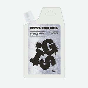 GIS Глиттер-гель для волос, лица и тела Silver