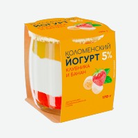 Йогурт   Коломенское молоко   клубника-банан 5%,170 г