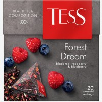 Чай   Tess   Forest Dream черный с ароматом малины и черники, в пирамидках, 100x1,8 г