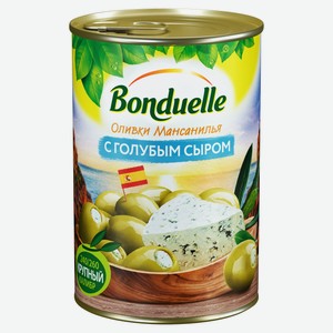 Оливки BONDUELLE Мансанилья с голубым сыром, 300 г