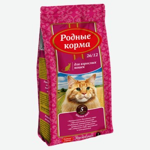 Сухой корм для взрослых кошек «Родные корма» мясное рагу, 2 кг