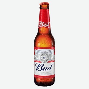 Пиво Bud светлое фильтрованное 5%, 330 мл