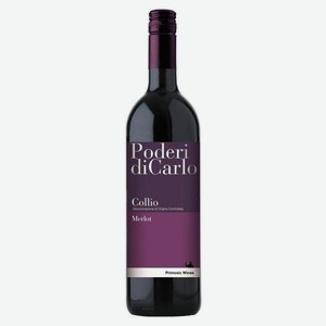 Вино Poderi Di Carlo Collio Merlot красное сухое Италия, 0,75 л