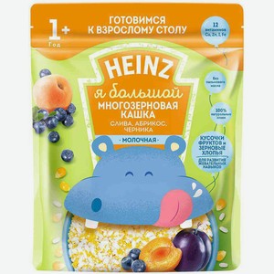Каша многозерновая молочная Heinz Любопышки Слива, абрикос, черника, с 12 месяцев, 200 г