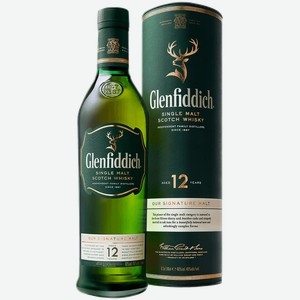 Виски Glenfiddich 12 y.o. Single Malt Scotch Whisky (gift box) 40% 0.7 л.