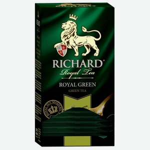 Чай зелёный RICHARD Royal Classic ROYAL GREEN байховый ский высший сорт в пакетиках 25шт по 2г