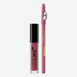 Набор для макияжа губ Oh! My Lips (жидкая матовая губная помада 4,5мл + контурный карандаш): 06 Cashmere Rose