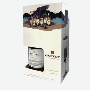 Коньяк Cognac Godet VSOP 0,7l gift pack with 2 glasses