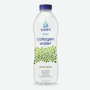 Вода «Qwell Shape Collagen Water» со вкусом зеленого яблока, 0,5л