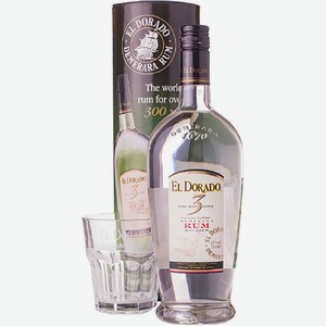 Ром Rum El Dorado 3 Y.O. in gift box with glass 0,7l