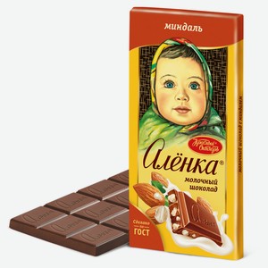 Шоколад молочный «Аленка» с миндалем, 90 г
