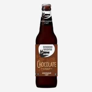 Пивной напиток «Волковская Пивоварня» Шоколадный Стаут темный нефильтрованный 6,5%, 450 мл