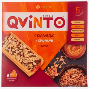 Десерт с карамелью и кранчами QVINTO 180г