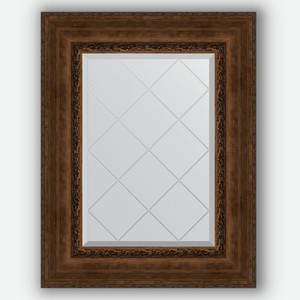 Зеркало с гравировкой в багетной раме Evoform состаренная бронза с орнаментом 120 мм 62x80 см