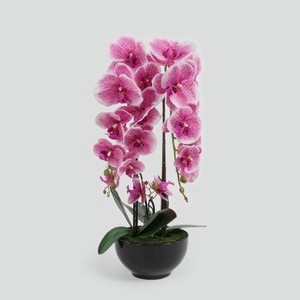 Цветок искусственный Fuzhou Light в горшке орхидея лиловая 4 цвета 62 см