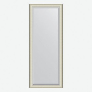 Зеркало напольное с фацетом в багетной раме Evoform белая кожа с хромом 78 мм 79х200 см