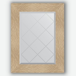 Зеркало с гравировкой в багетной раме Evoform золотые дюны 90 мм 56x74 см