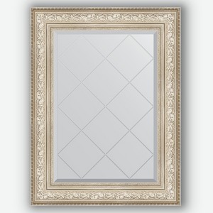 Зеркало с гравировкой в багетной раме Evoform виньетка серебро 109 мм 70x93 см