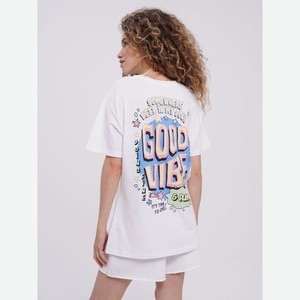 Хлопковая футболка с надписью Good Vibe