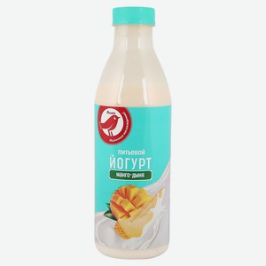 Йогурт питьевой АШАН Красная птица с кусочками манго и дыни 2,5% 750 мл