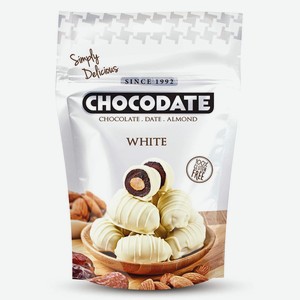 Chocodate Финики с миндалем в белом шоколаде 100 гр. (12)