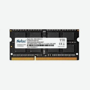 Память оперативная DDR3L Netac PC12800 4Gb 1600Mhz (NTBSD3N16SP-04)