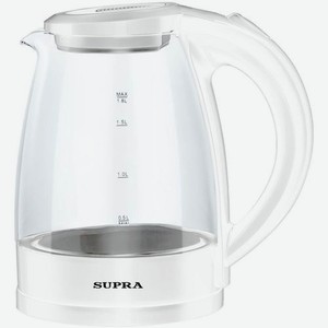 Чайник электрический Supra KES-1854G, 1500Вт, белый и прозрачный