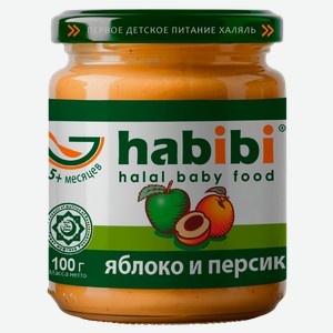 Пюре фруктовое с 5 мес Хабиби Яблоко Персик ОДК с/б, 100 г