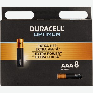 Батарейка ААА ЛР03 1,5 вольт Дюраселл Оптимум Дюраселл к/у, 8 шт