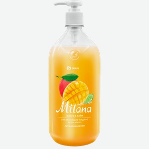 Мыло-крем жидкое для тела Милана манго и лайм Грасс п/у, 1 л