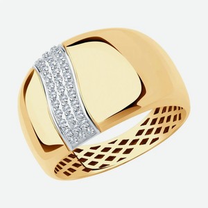 Кольцо SOKOLOV из золота с фианитами 018619, размер 18