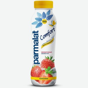 Биойогурт Parmalat Comfort Клубника питьевой безлактозный 1.5%, 290 мл