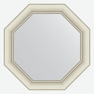 Зеркало в багетной раме Evoform белый с серебром 60 мм 51х51 см