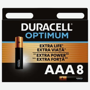 Батарейки Duracell Optimum AAA, 8 шт