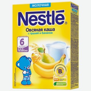 Каша детская Nestle молочная овсяная с грушей и бананом, с 6 месяцев, 220 г, дой-пак