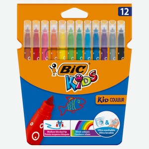 Фломастеры цветные BIC Kids Kid Couleur, 12 шт