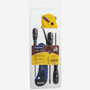 Набор инструментов Tramontina MASTER 43408/500 5 предметов (3 отвертки, строительный нож, рулетка 2