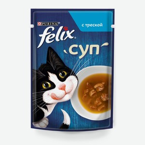 Влажный корм Felix Суп для взрослых кошек с треской 48г