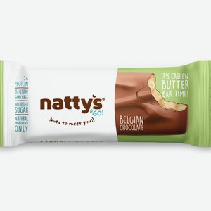 Шоколадный батончик Nattys&Go Cashew с кешью пастой и какао покрытый молочным шоколадом 45 г