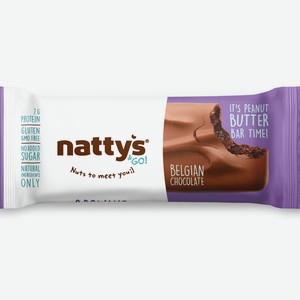 Шоколадный батончик Nattys&Go Brownie с арахисовой пастой и какао покрытый молочным шок 45 г