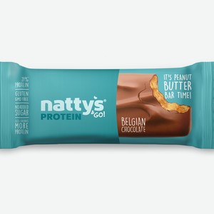 Шоколадный батончик Nattys&Go PRO с арахисовой пастой покрытый молочным шоколадом 45 г