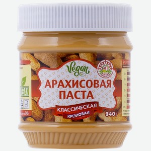Паста арахисовая Азбука продуктов классическая кремовая Супер Нитри п/б, 340 г
