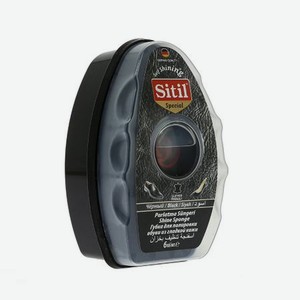 Губка Sitil для полировки обуви из гладкой кожи, черный цвет, овальная упаковка