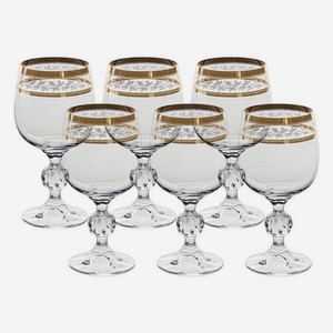 Набор бокалов для белого вина Crystalite Bohemia Sterna панто 2 отводки золото 190 мл 6 шт
