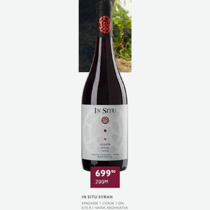 Вино In Situ Syrah Красное Сухое 13% 0.75 Л Чили, Аконкагуа