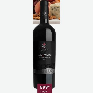 Вино Tondini Taroni Amjonis Isola Dei Nuraghis Красное Сухое 14% 0.75 Л Италия, Сардиния